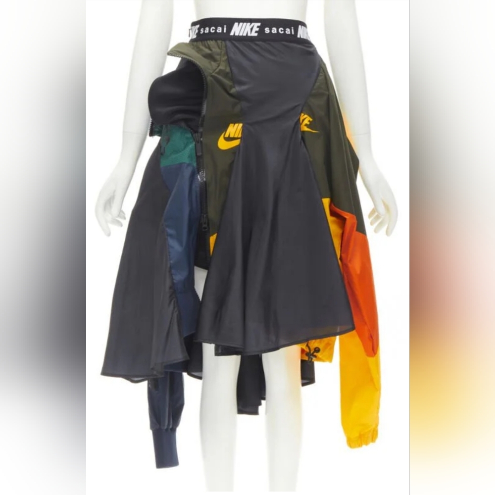Sacai x Nike Windbreaker Patchwork Draped Skirt Sz S NWT